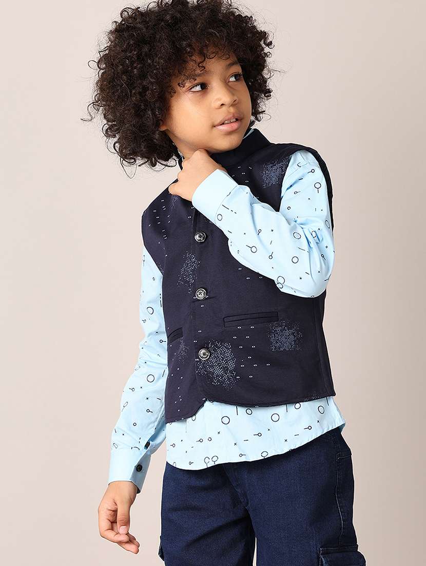 boys printed long sleeves shirt & jeans set - 21495273 -  Standard Image - 3
