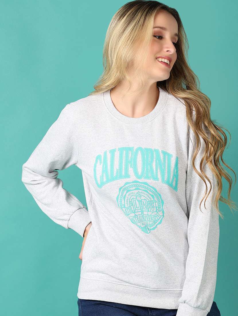 women front print long sleeves sweatshirt - 21495276 -  Standard Image - 3