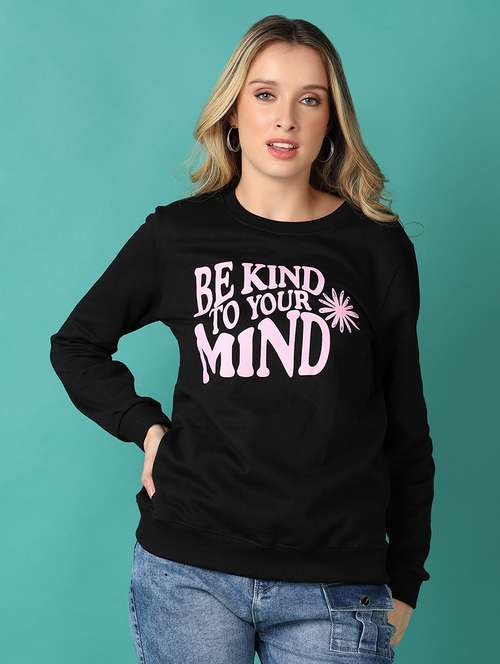 women front print long sleeves sweatshirt - 21495277 -  Standard Image - 0