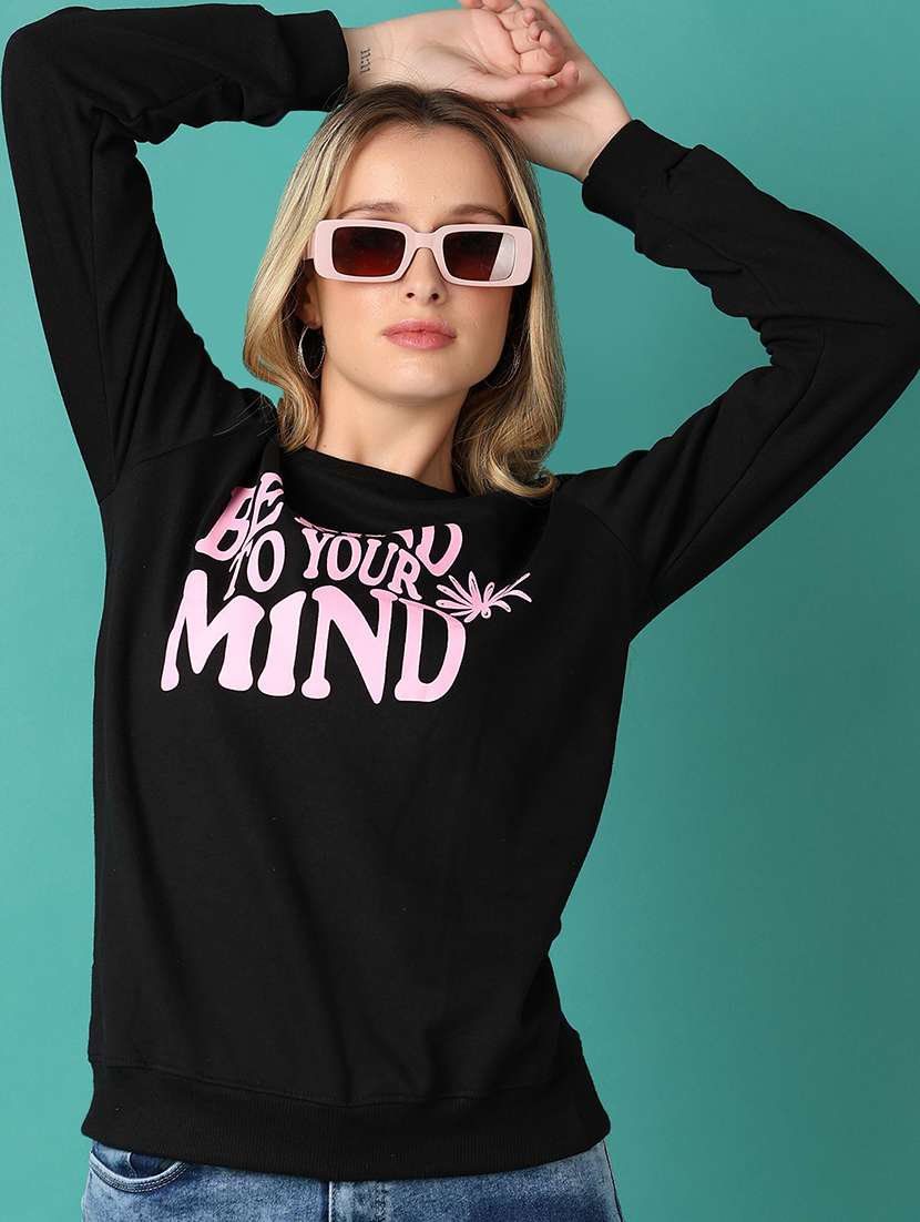 women front print long sleeves sweatshirt - 21495277 -  Standard Image - 3