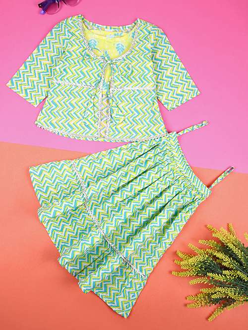 girls chevron printed skirt top set - 21495300 - Standard Image - 0