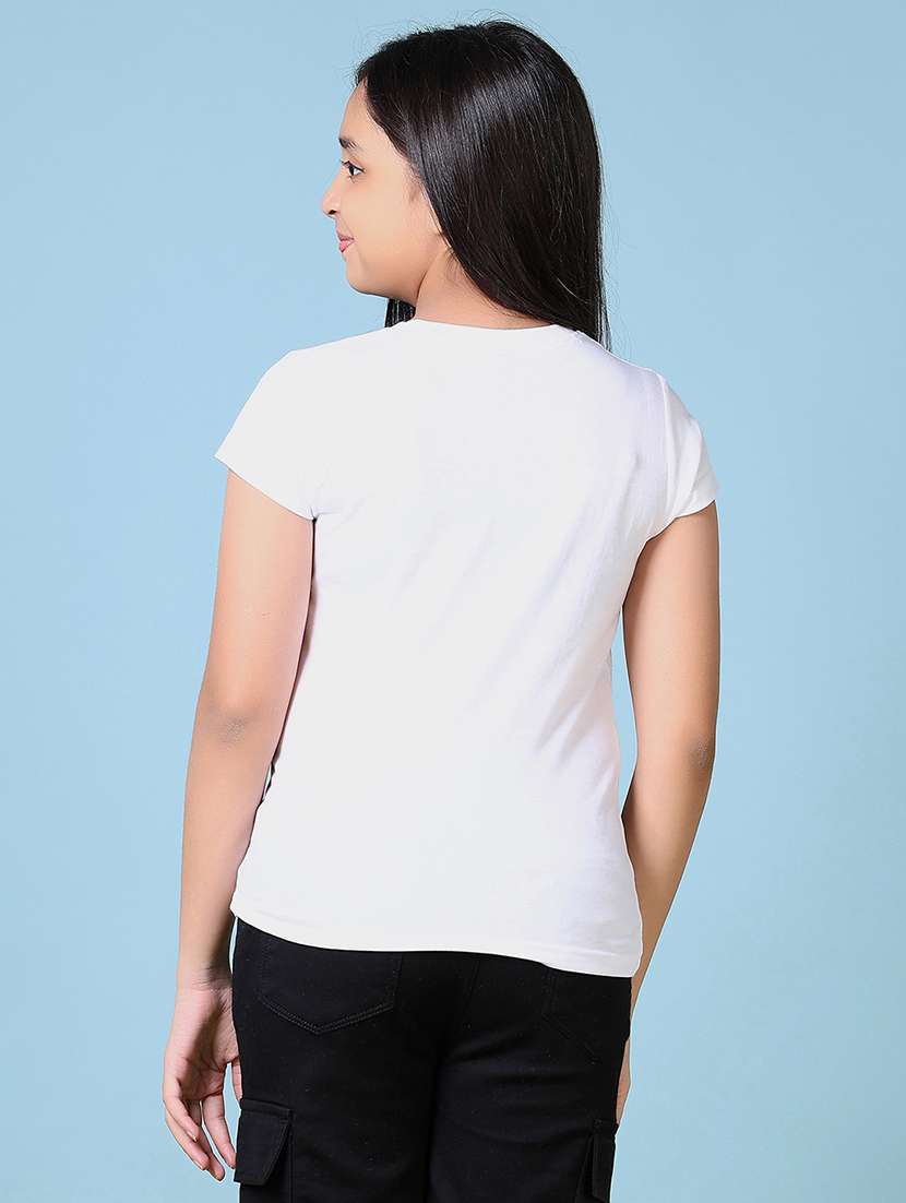 girls front print cotton tee - 21495322 - Standard Image - 3