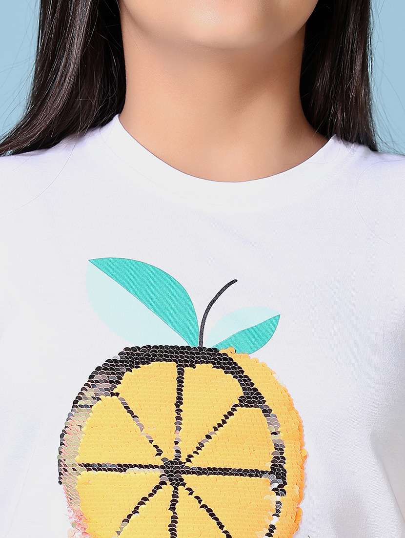 girls front print cotton tee - 21495322 - Standard Image - 5