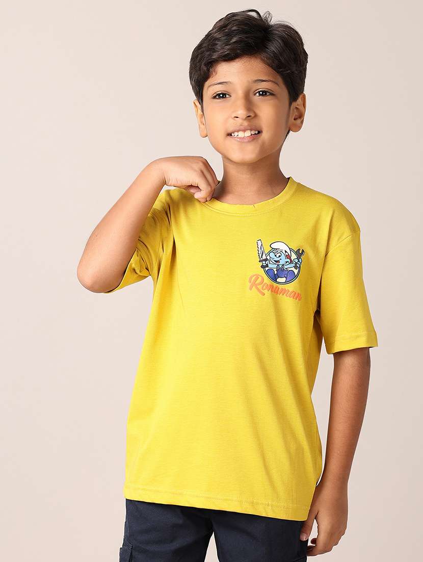 boys printed round neck t-shirt
