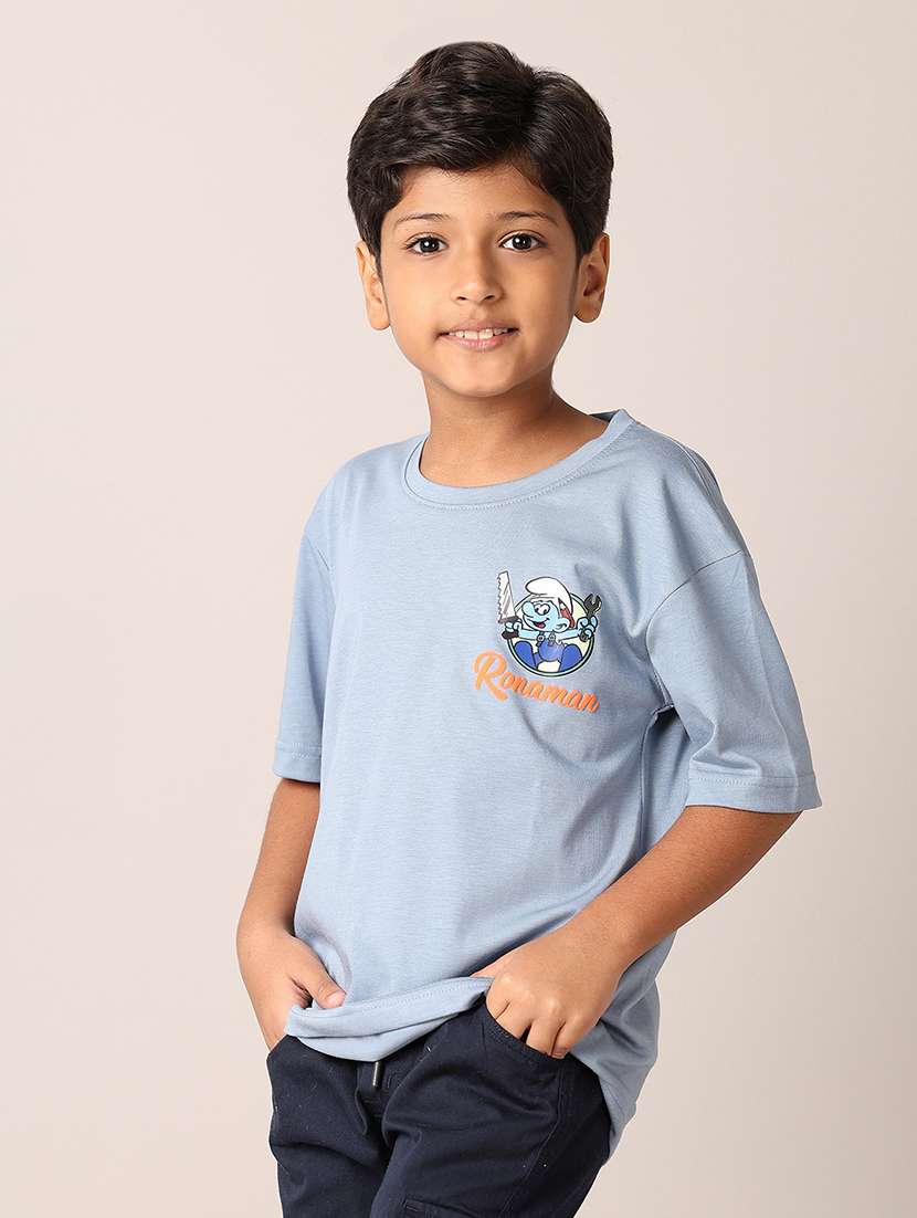 boys printed round neck t-shirt - 21495351 - Zoom Image - 0