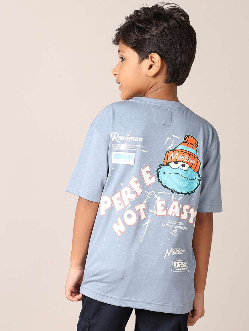 boys printed round neck t-shirt - 21495351 - Standard Image - 3