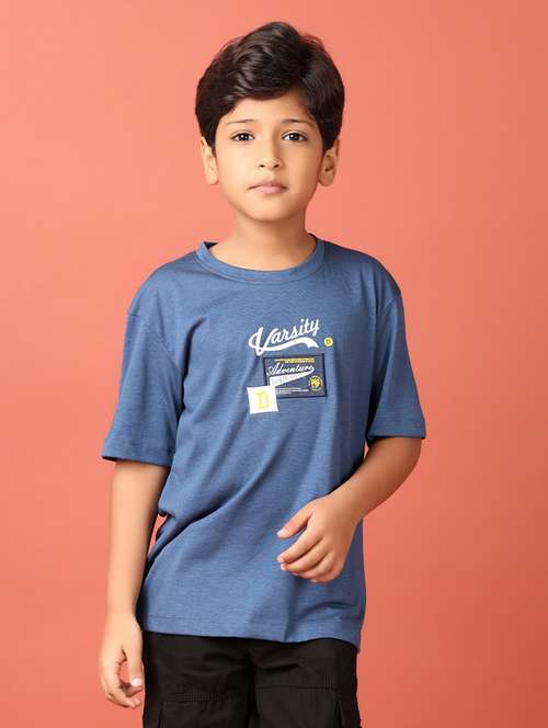 boys printed round neck t-shirt - 21495354 - Standard Image - 0