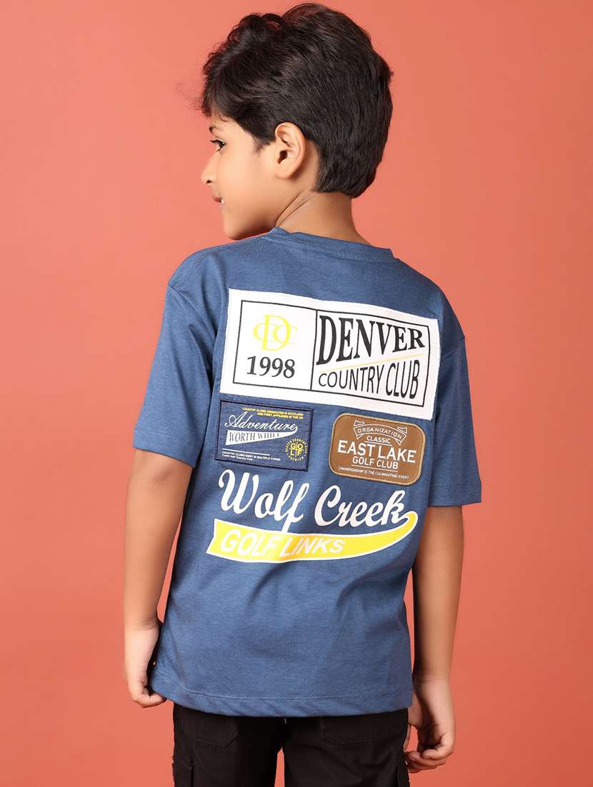 boys printed round neck t-shirt - 21495354 - Standard Image - 3