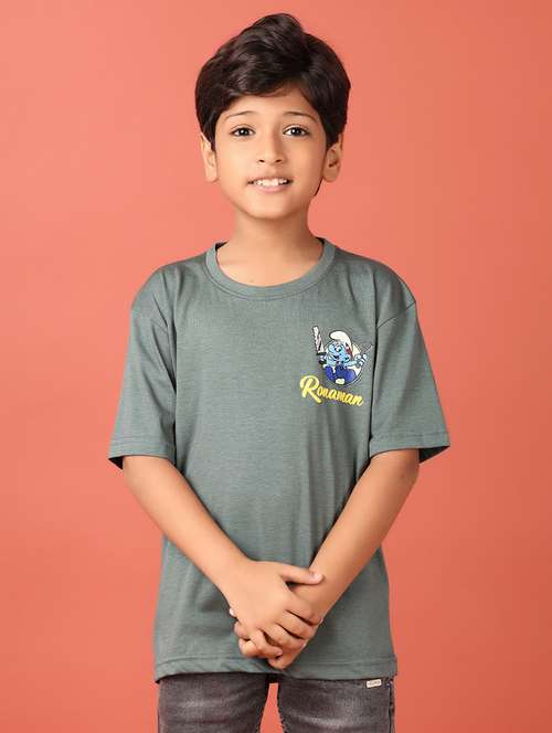 boys printed round neck t-shirt - 21495357 - Standard Image - 0