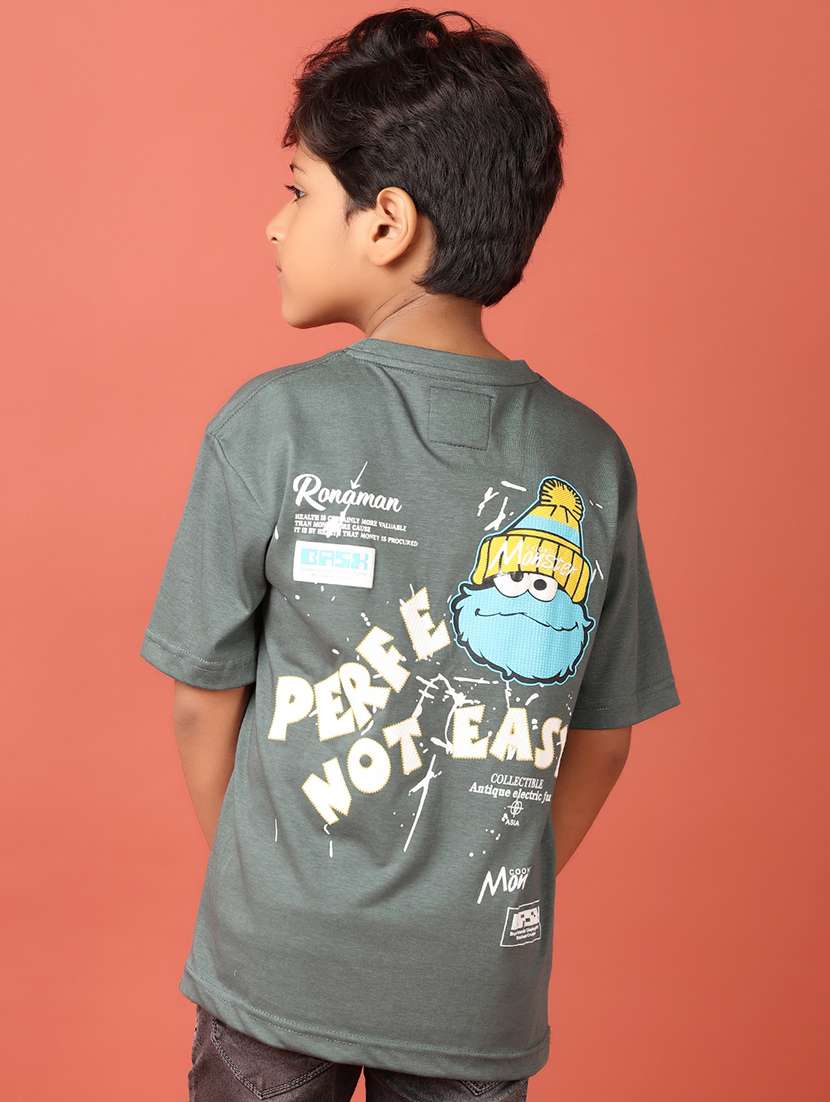 boys printed round neck t-shirt - 21495357 - Standard Image - 3