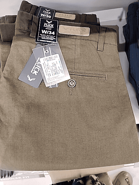olive linen casual trousers - 21495393 - Zoom Image - 0