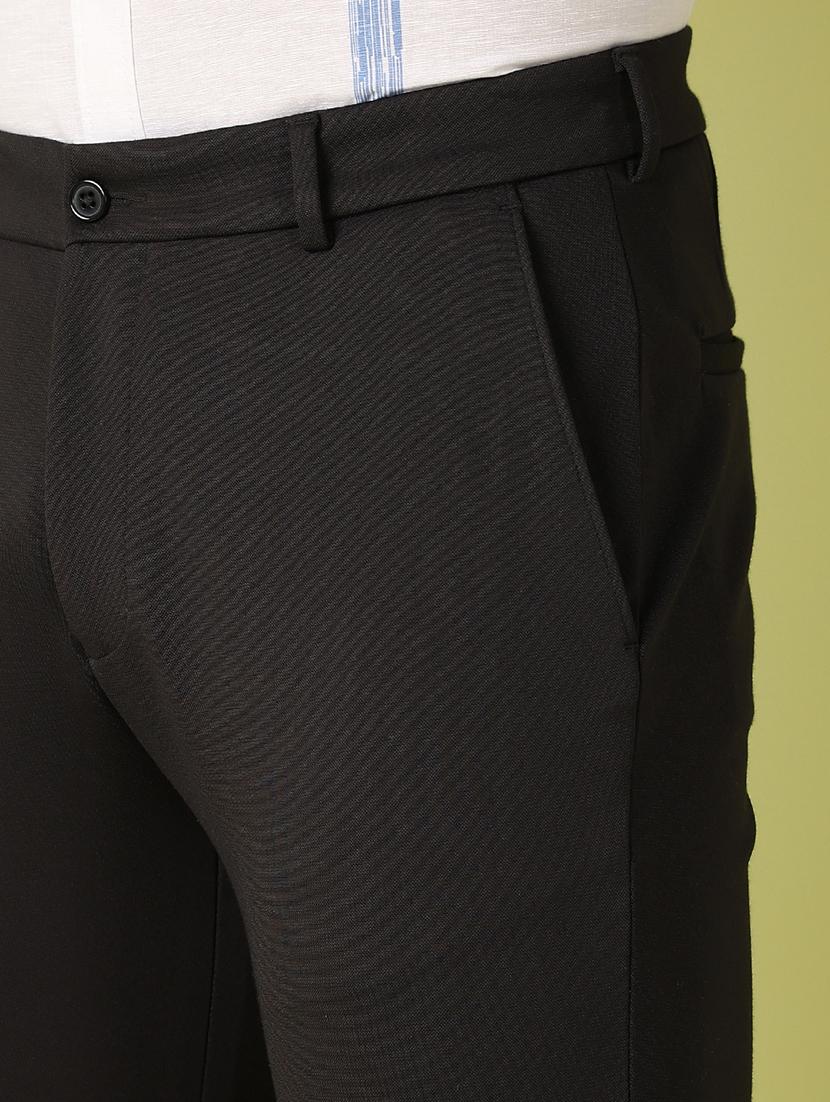 men black solid chinos casual trouser - 21495434 - Standard Image - 5