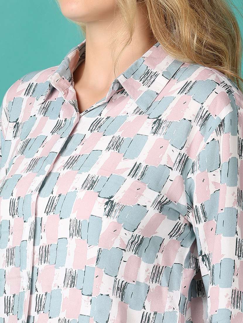 women white printed long sleeve shirt - 21495437 -  Standard Image - 5