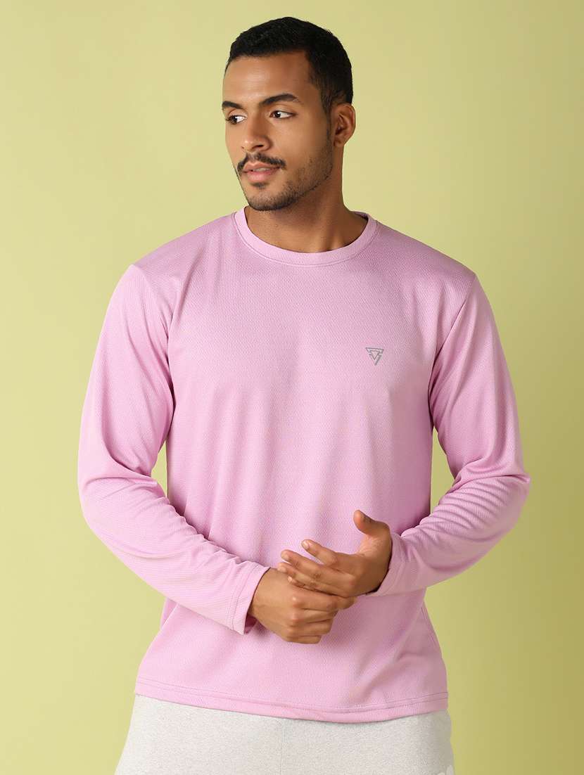 men solid long sleeve t-shirt