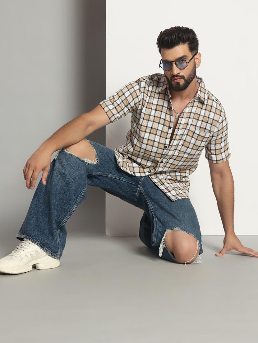 men checkered casual shirt - 21495664 - Standard Image - 3