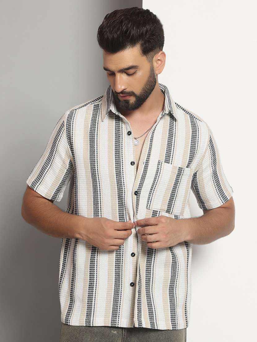 men striped casual shirt
