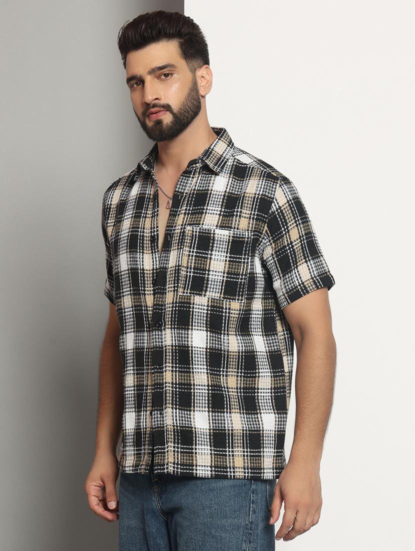 men checkered casual shirt