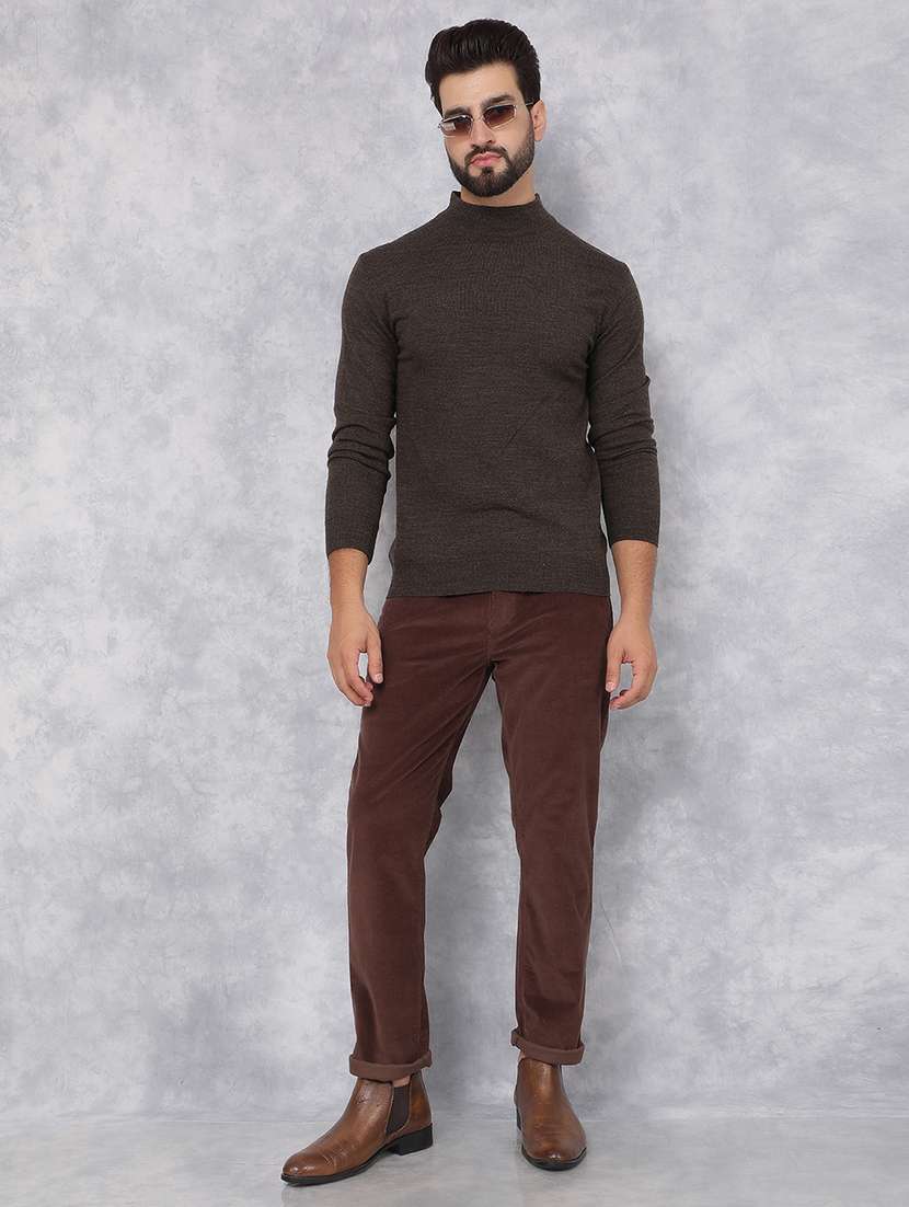 men brown acrylic pullover - 21495820 -  Standard Image - 5