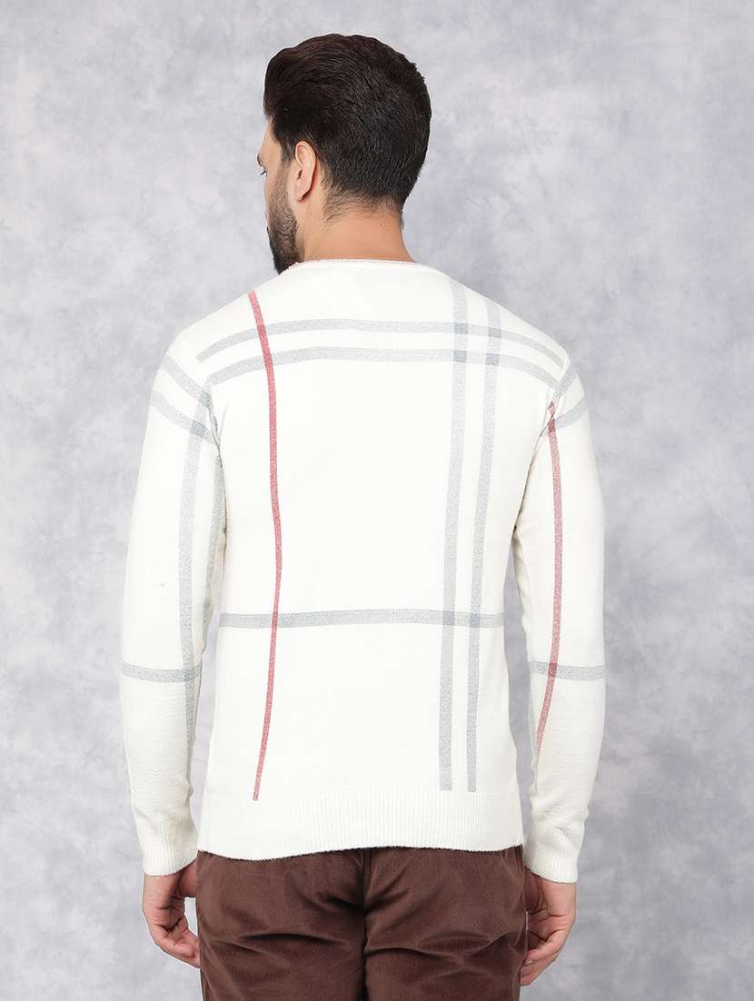 Men White Printed Cotton Pullover - 21495827 -  Standard Image - 3
