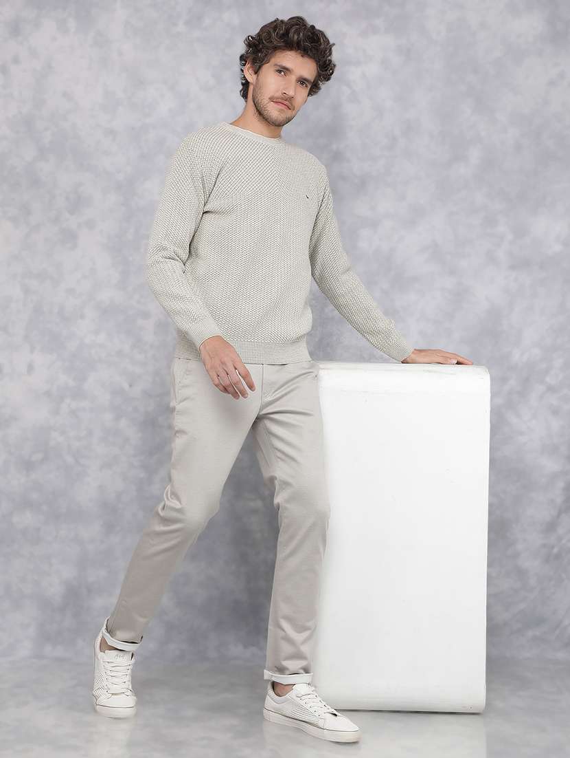 Men Green Self Design Polyester Pullover - 21495828 -  Standard Image - 5
