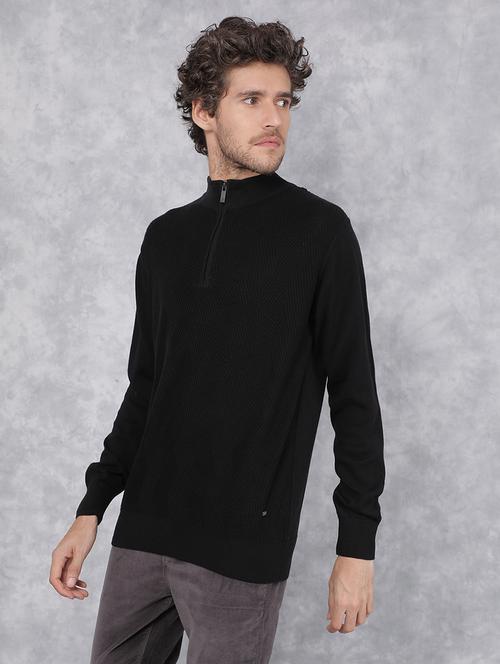 men self design mock neck pullover - 21495831 - Standard Image - 0