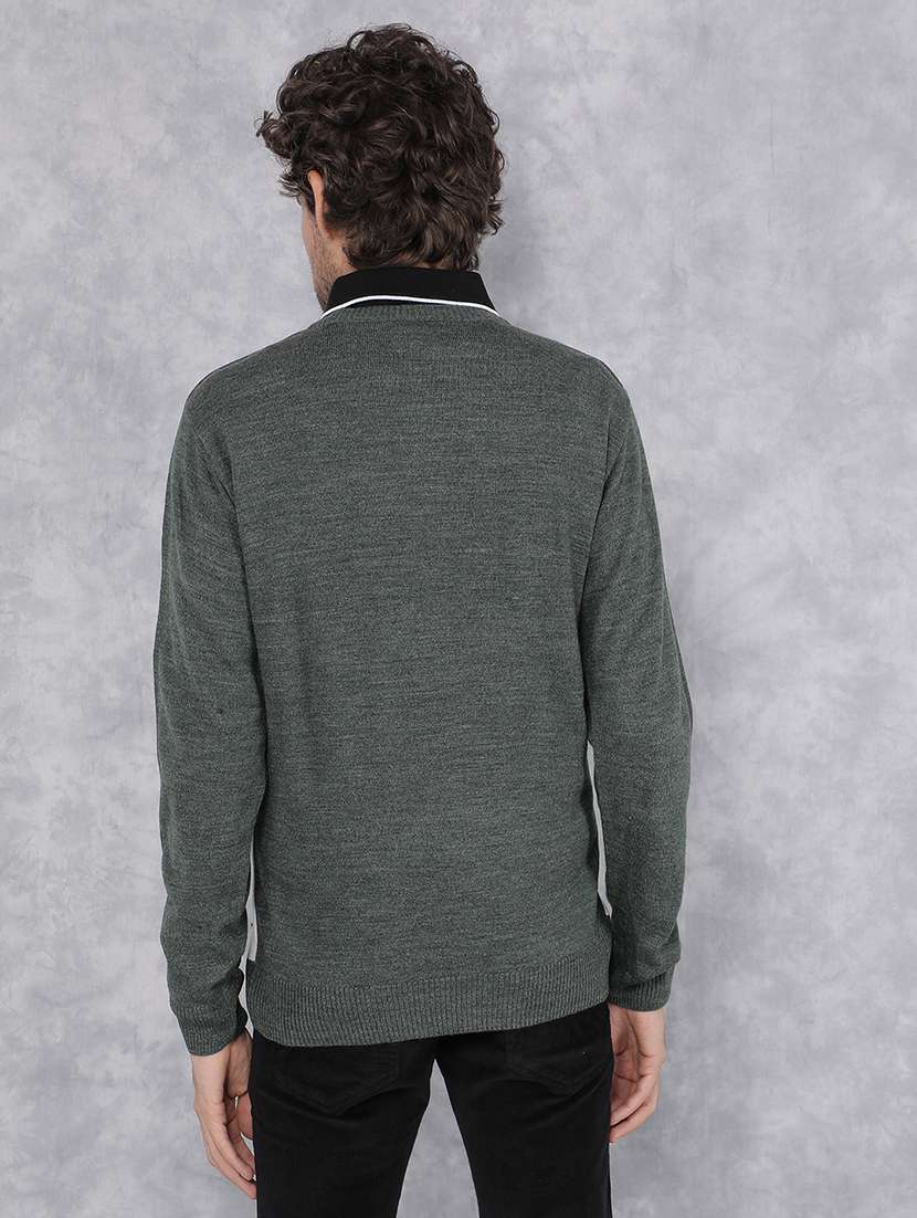 men green striped acrylic pullover - 21495832 -  Standard Image - 3