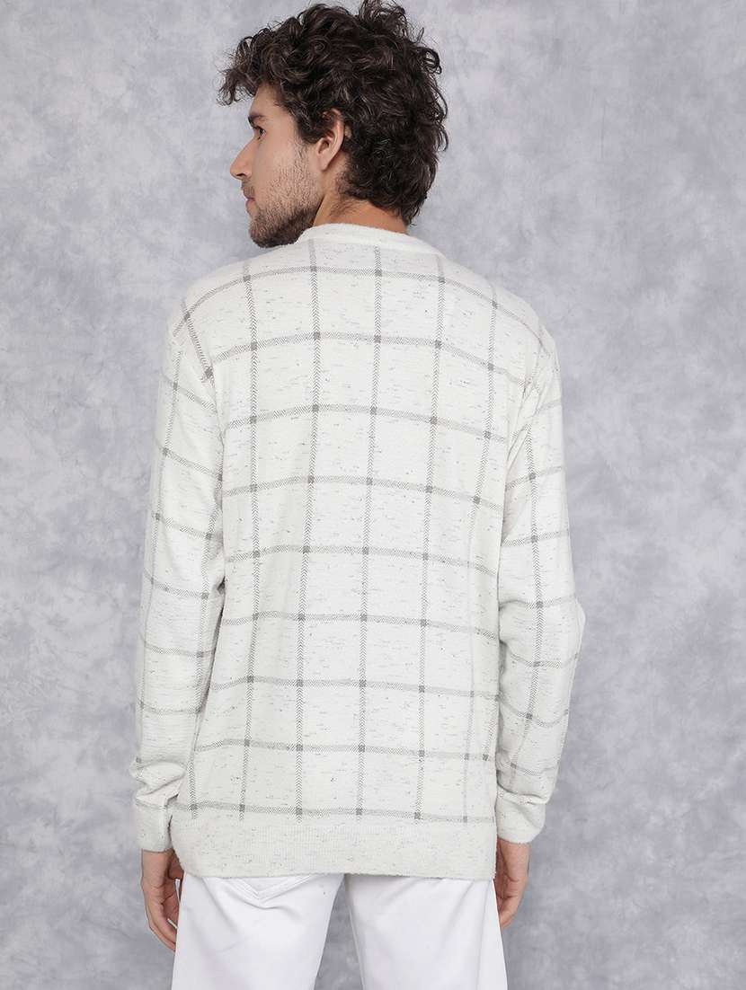 men checkered long sleeve pullover - 21495834 -  Standard Image - 3