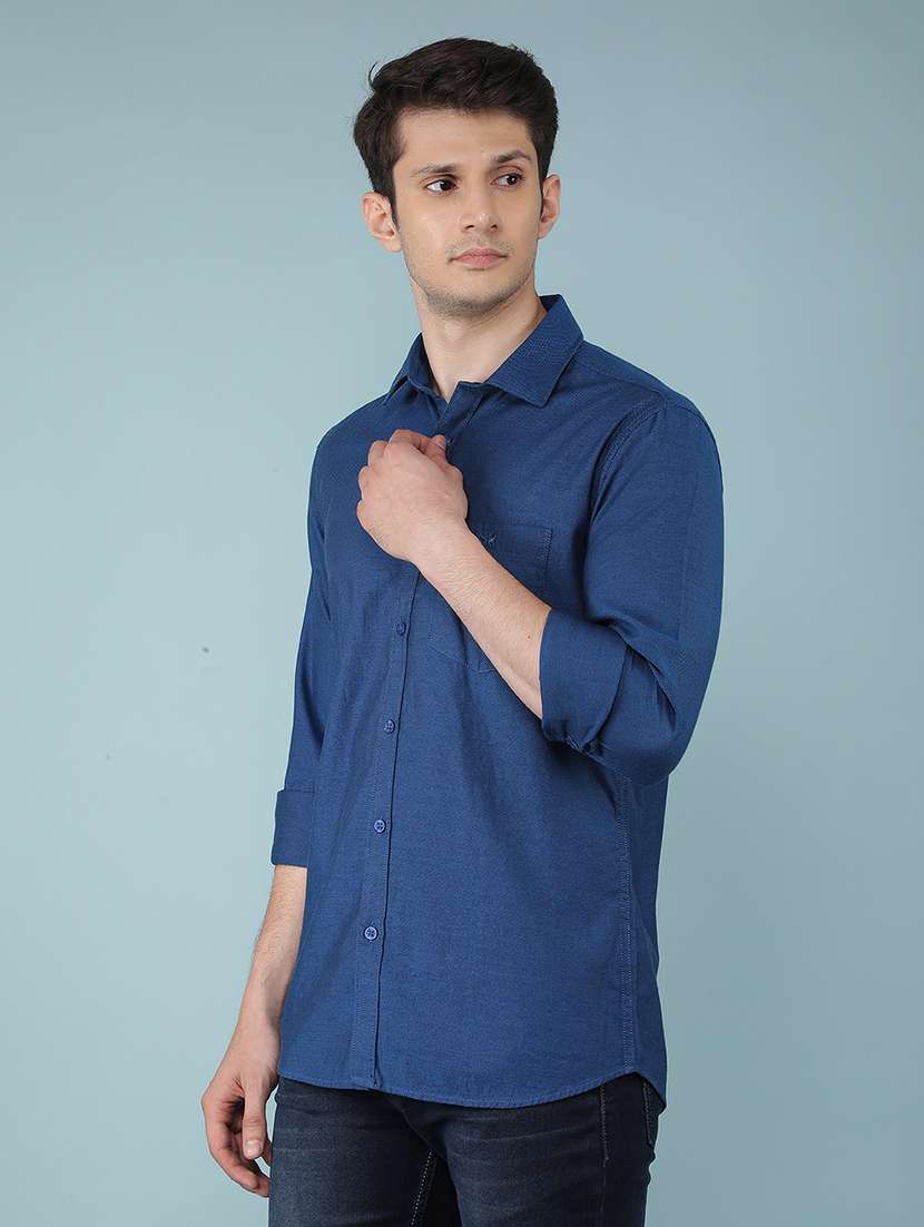 men long sleeve solid casual shirt