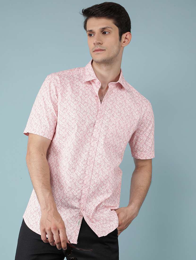 men short sleeve printed casual shirt