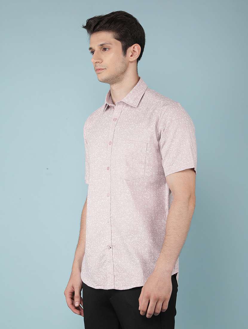 men short sleeve printed casual shirt