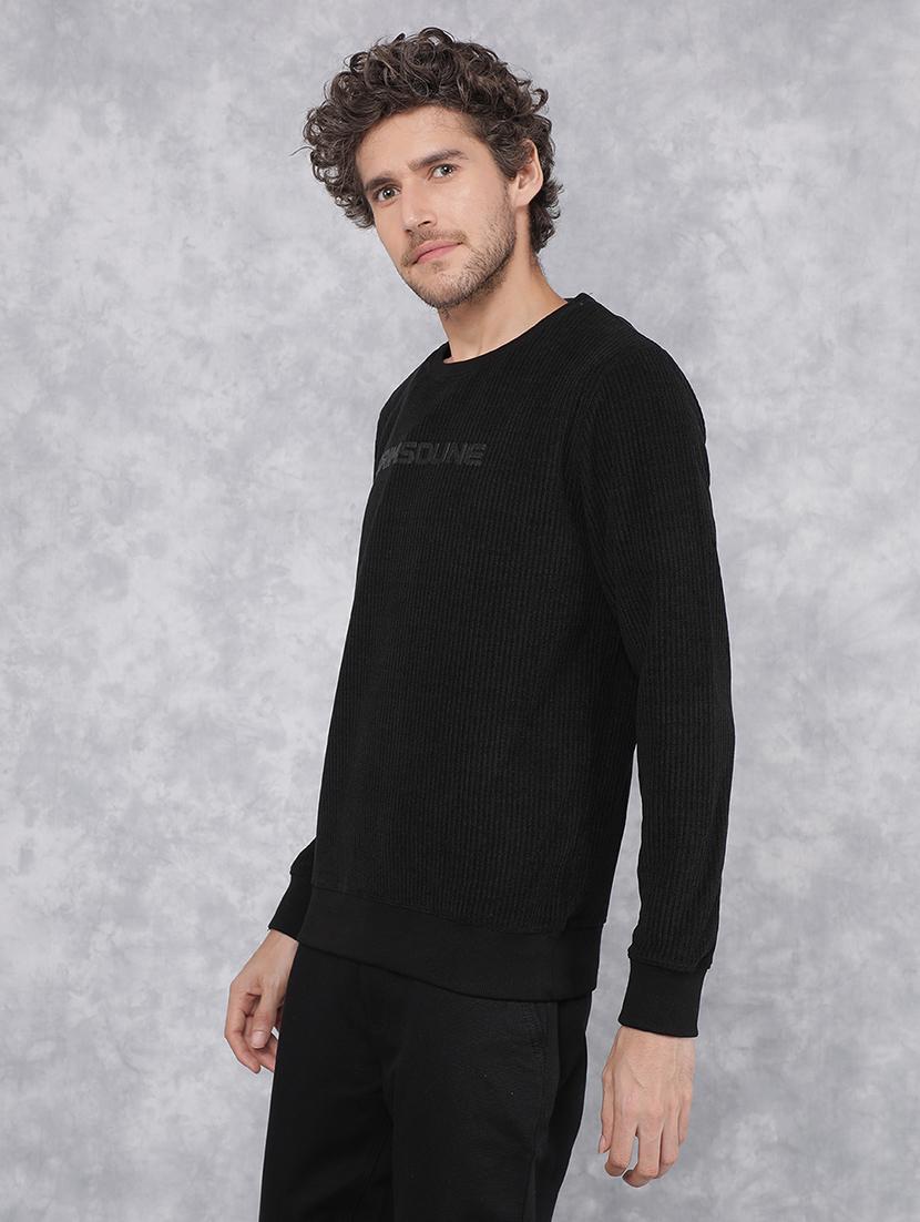 men black polyester chest print sweatshirt - 21495942 - Zoom Image - 0