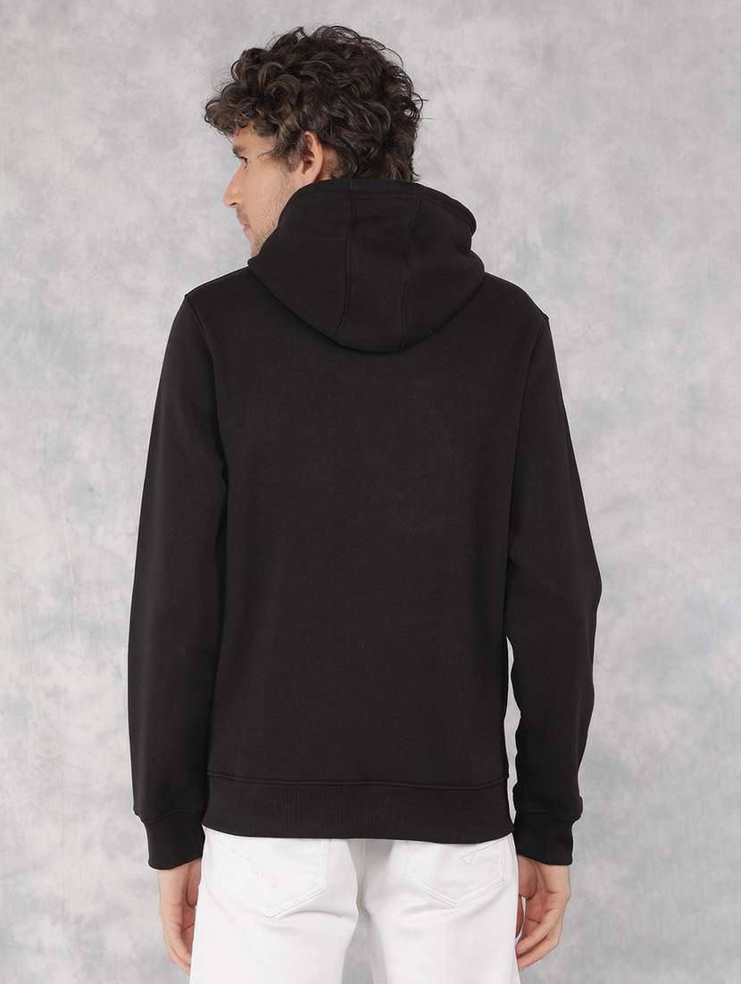 men black cotton blend chest print sweatshirt - 21495951 - Standard Image - 3