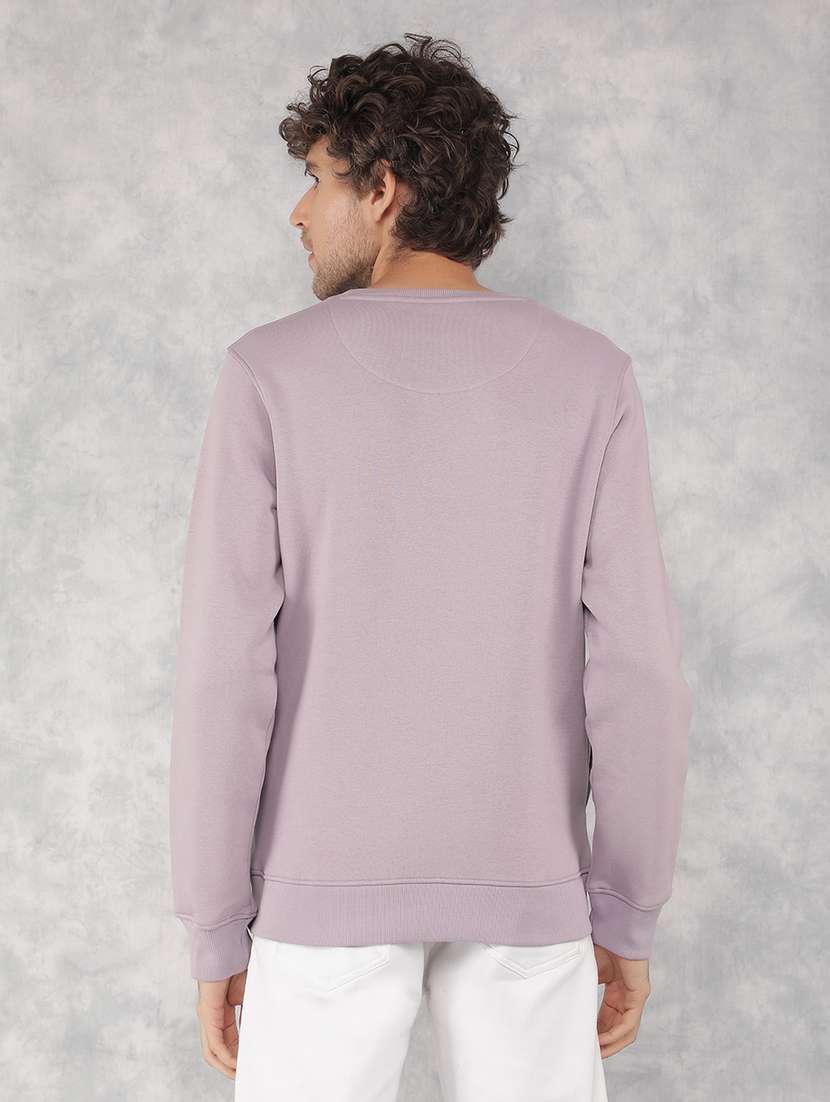 men purple cotton blend chest print sweatshirt - 21495956 -  Standard Image - 3