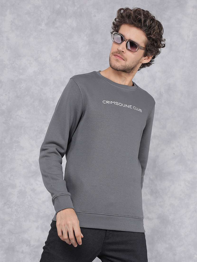 men chest print round neck sweatshirt - 21495957 -  Zoom Image - 0