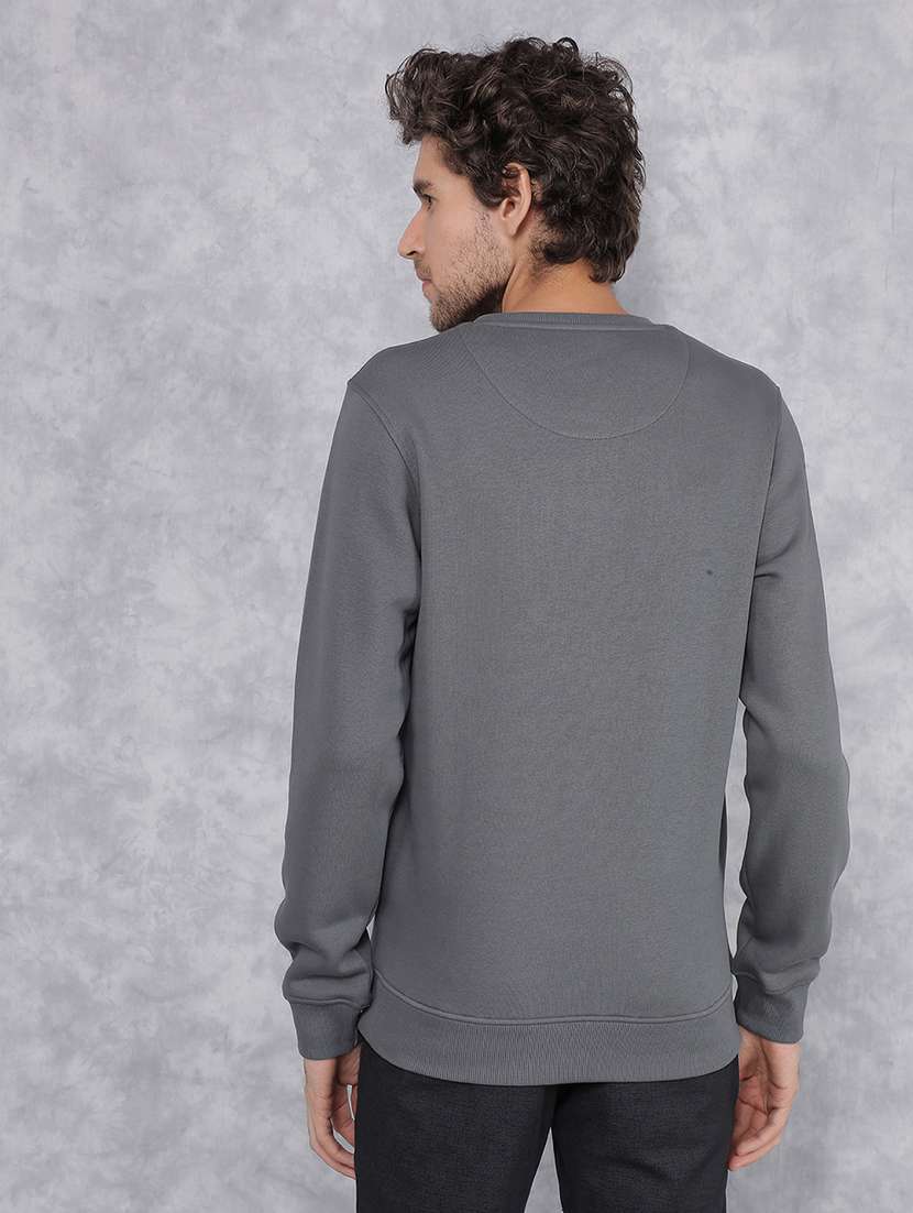 men chest print round neck sweatshirt - 21495957 - Standard Image - 3