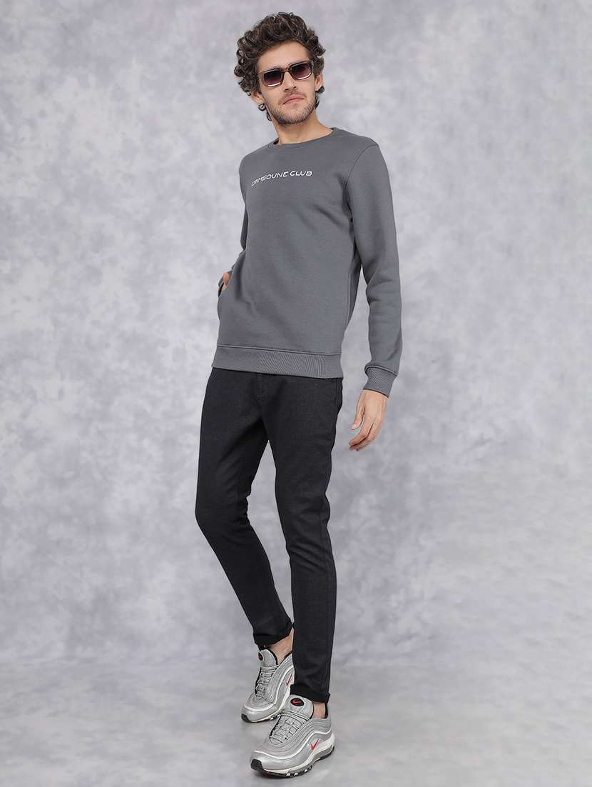 men chest print round neck sweatshirt - 21495957 - Standard Image - 5