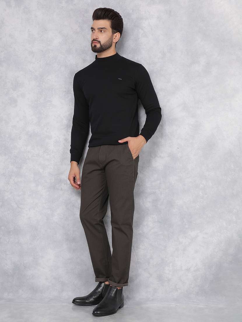 men solid black cotton blend sweatshirt - 21495963 - Standard Image - 5