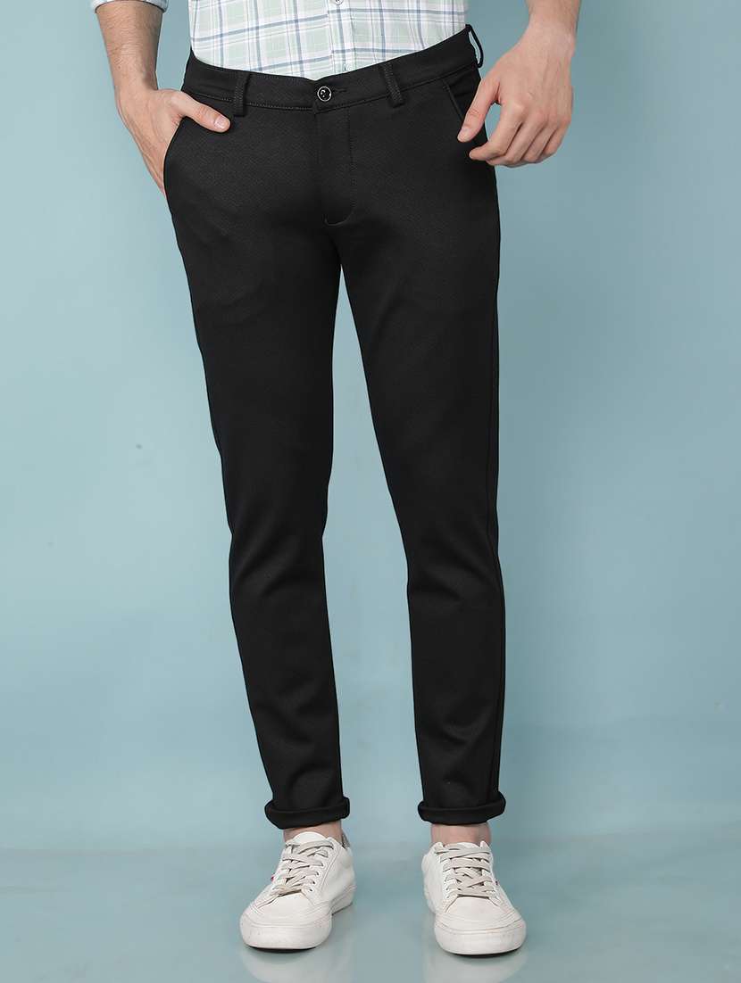 men mid rise solid chino trouser