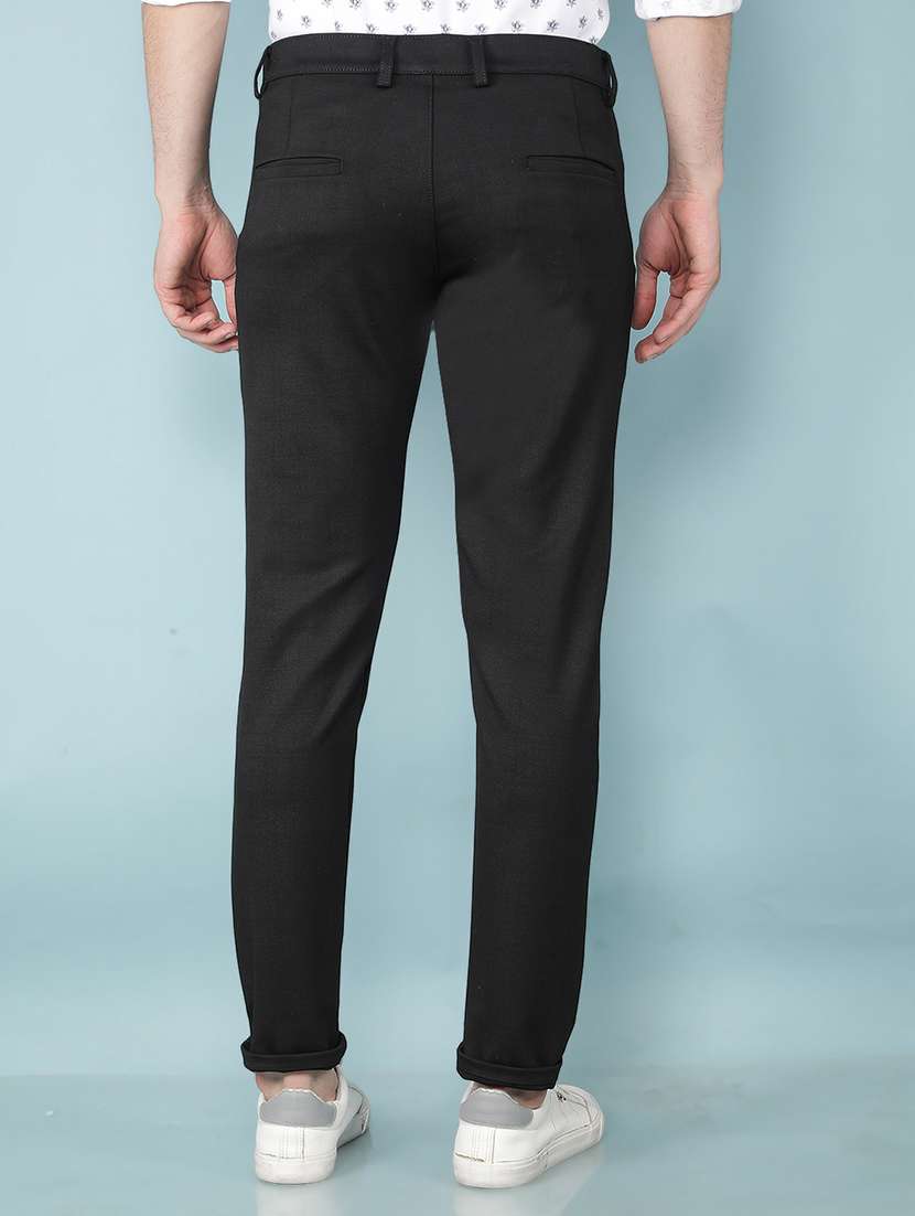 men mid rise solid chinos trouser - 21495991 -  Standard Image - 3