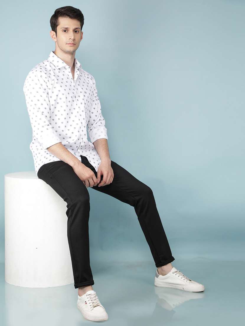 men mid rise solid chinos trouser - 21495991 -  Standard Image - 5