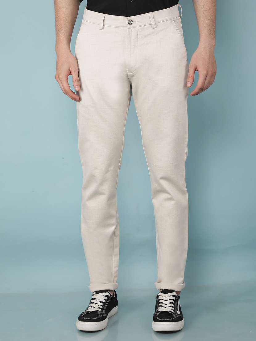 men mid rise solid chino trouser
