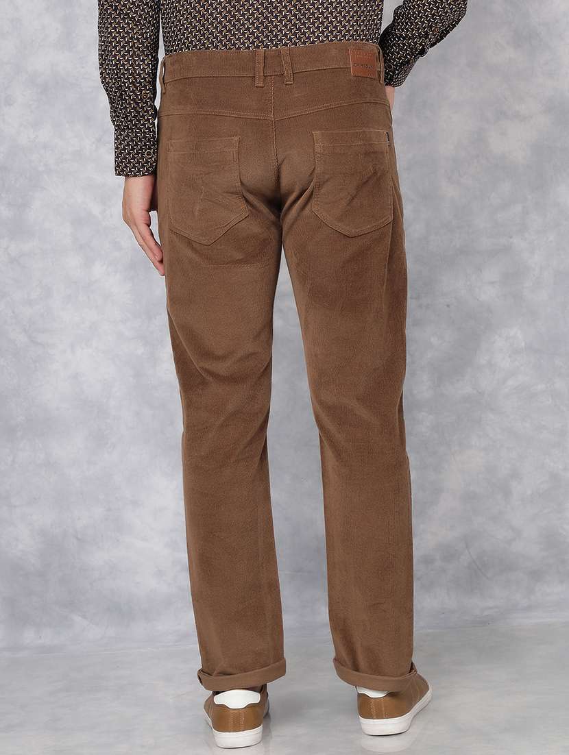 men mid rise solid corduroy trouser - 21495997 -  Standard Image - 3