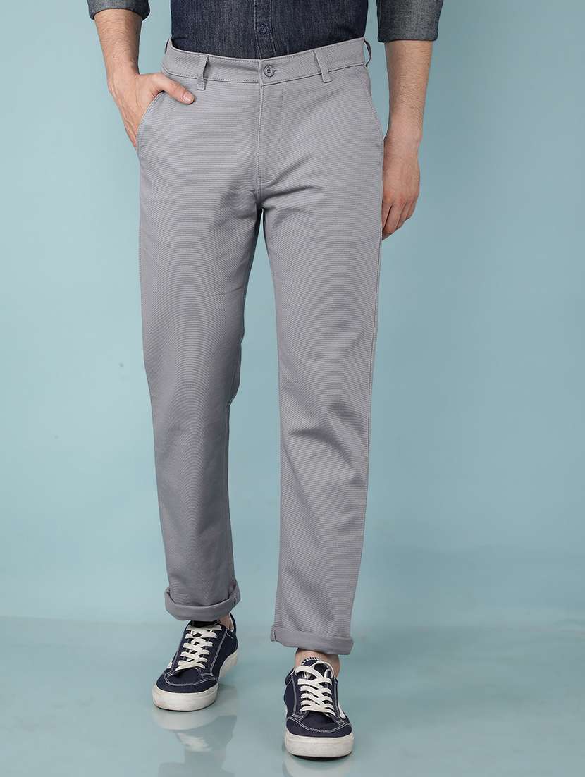 men mid rise solid chino trouser
