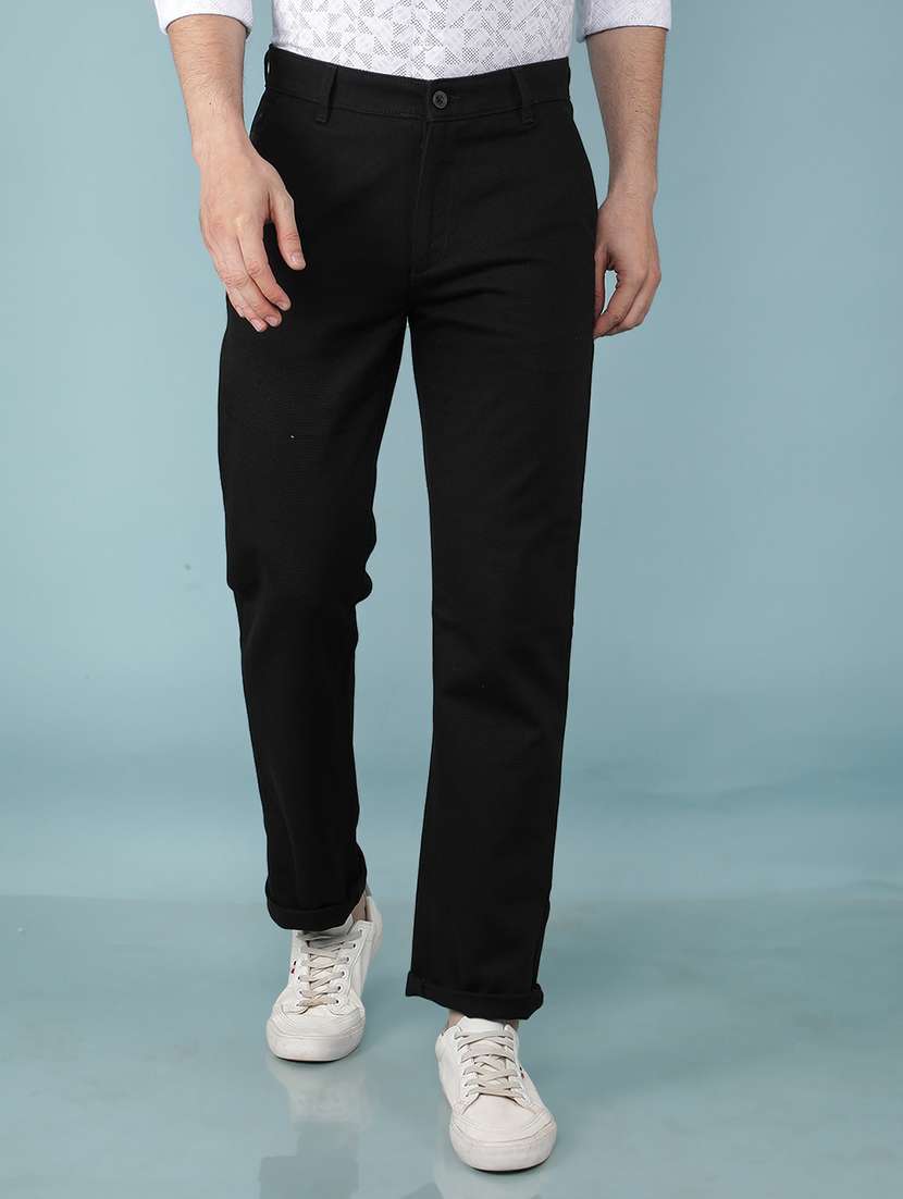 men mid rise solid chino trouser