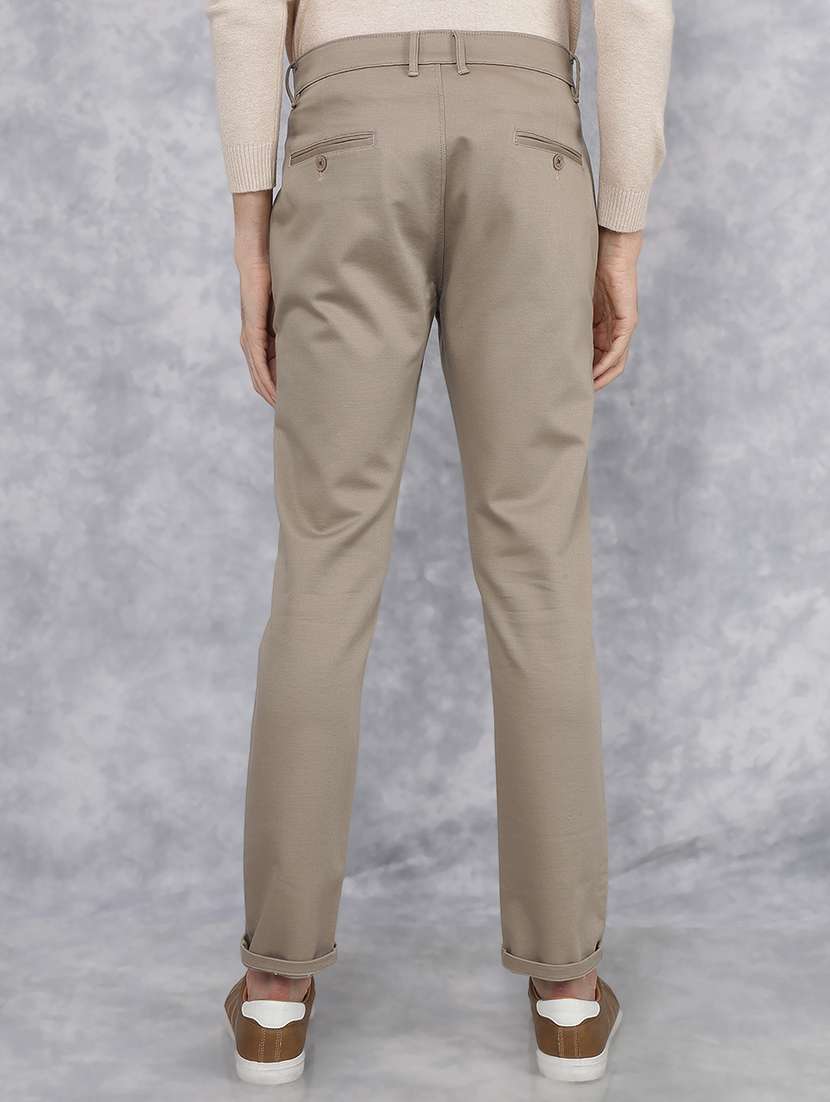men mid rise solid chinos trouser - 21496005 - Standard Image - 3