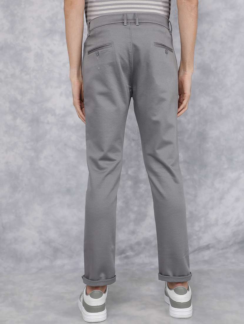 men mid rise solid chino trouser - 21496007 - Standard Image - 3