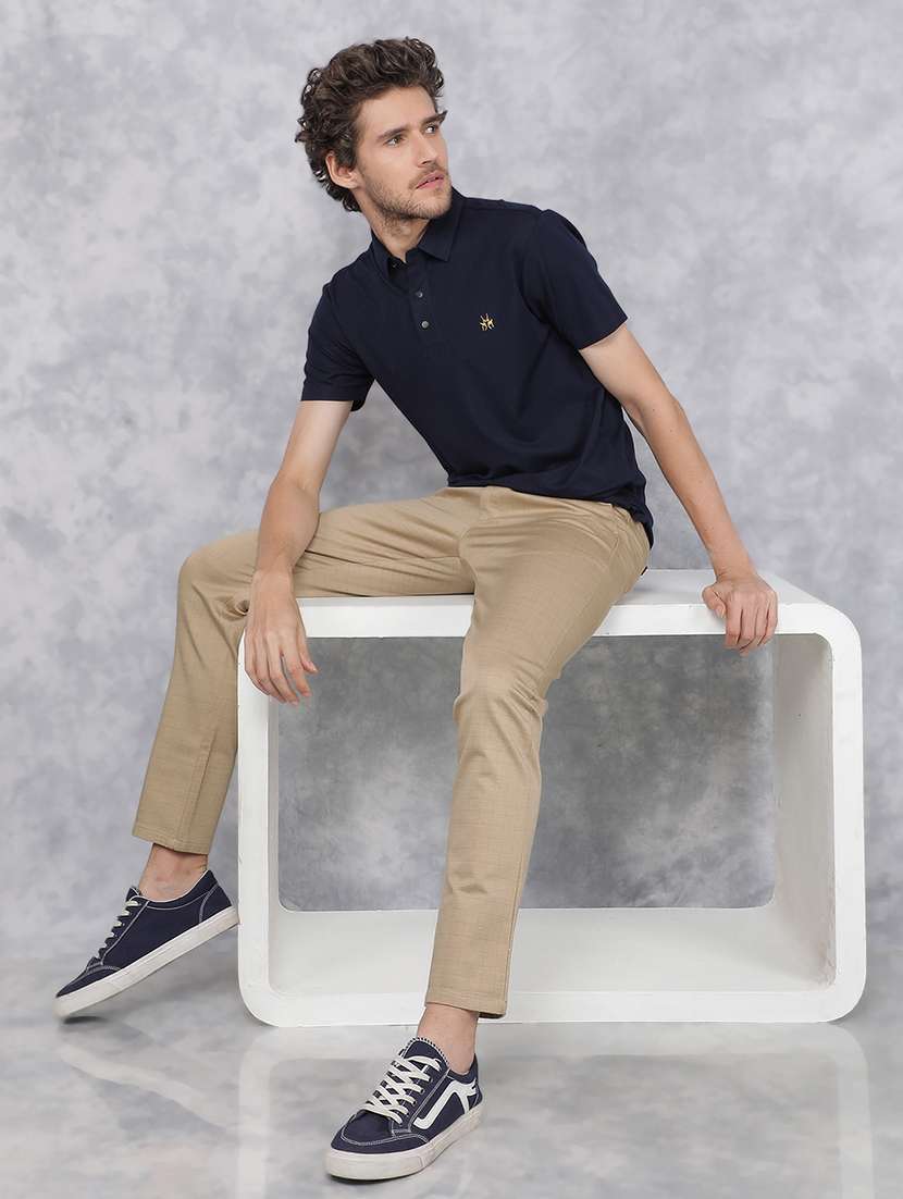 men mid rise checkered chino trouser - 21496012 -  Standard Image - 5