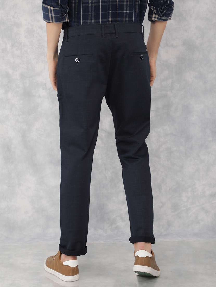 men mid rise checkered chino trouser - 21496014 -  Standard Image - 3