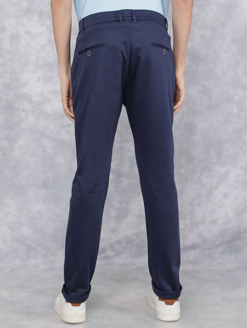 men mid rise solid chinos trouser - 21496028 -  Standard Image - 3