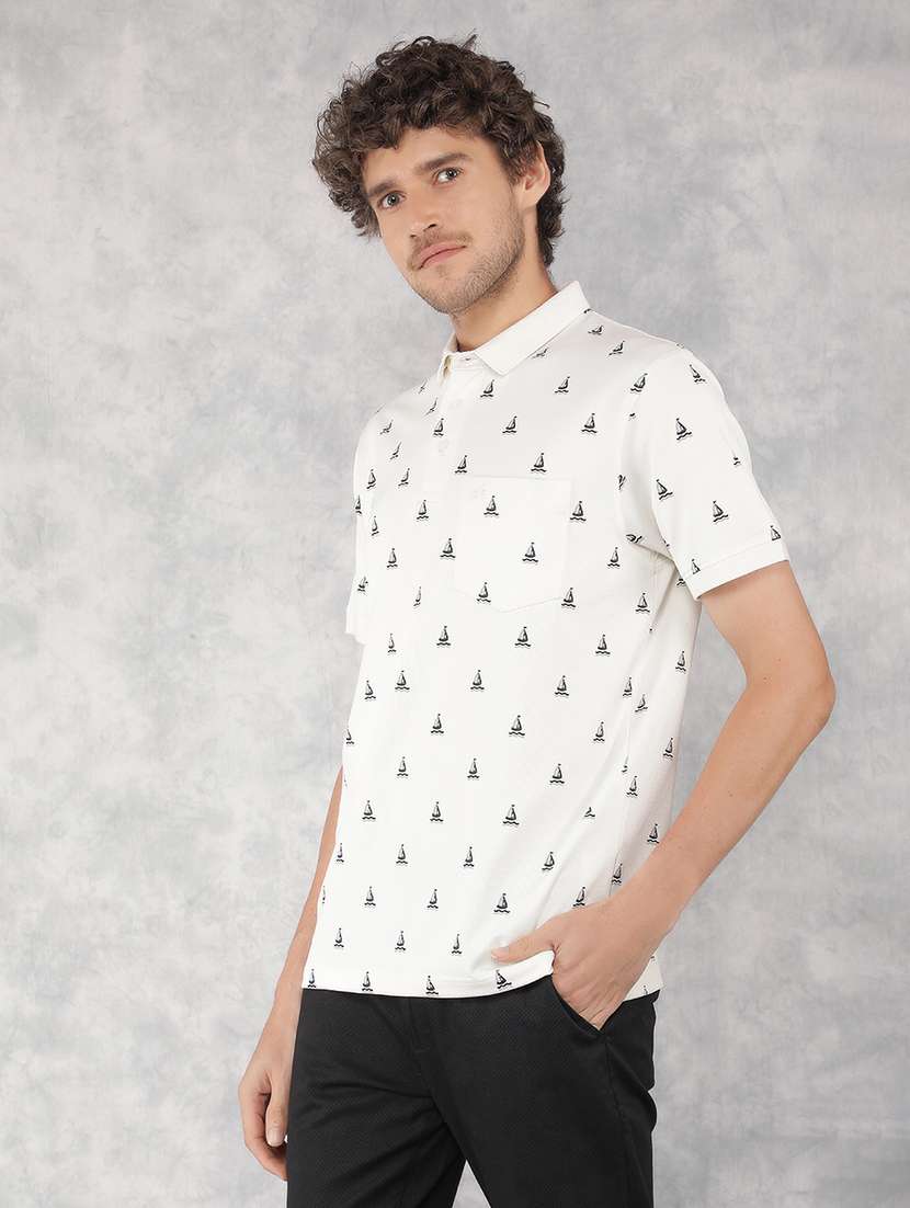 men polo neck printed t-shirt
